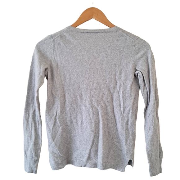 Madewell Women's Gray 100% Merino Wool Cropped V-Neck Sweater - Size Small - Picture 2 of 8